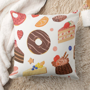 Chocolade Donut & Gourmet Dessertpatroon Kussen