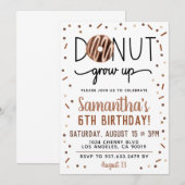 Chocolade Donut Groeit Birthday Invitation Kaart (Voorkant / Achterkant)