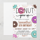 Chocolade Donut Groeit Birthday Invitation Kaart (Voorkant / Achterkant)