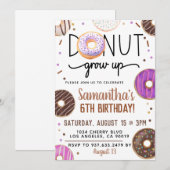 Chocolade Donut Groeit Birthday Invitation Kaart (Voorkant / Achterkant)