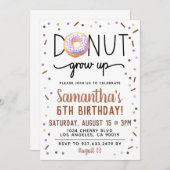 Chocolade Donut Groeit Birthday Invitation Kaart (Voorkant / Achterkant)
