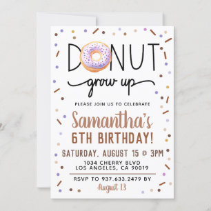 Chocolade Donut Groeit Birthday Invitation Kaart