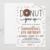Chocolade Donut Groeit Birthday Invitation Kaart (Voorkant / Achterkant)