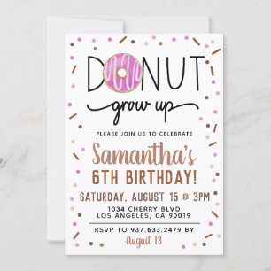 Chocolade Donut Groeit Birthday Invitation Kaart