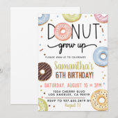 Chocolade Donut Groeit Birthday Invitation Kaart (Voorkant / Achterkant)