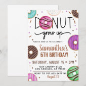 Chocolade Donut Groeit Birthday Invitation Kaart (Voorkant / Achterkant)