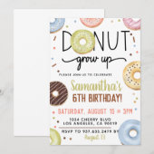 Chocolade Donut Groeit Birthday Invitation Kaart (Voorkant / Achterkant)