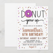 Chocolade Donut Groeit Birthday Invitation Kaart (Voorkant / Achterkant)