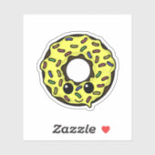 Chocolade Donut met Gele Frosting en Sprinkles Sticker (Vel)