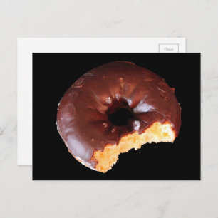 Chocolade Donut met grote biet eruit gehaald Briefkaart