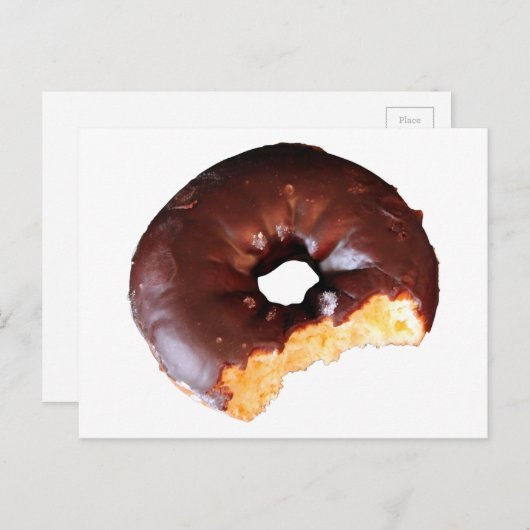 Chocolade Donut met grote biet eruit gehaald Briefkaart (Voorkant / Achterkant)