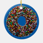 Chocolade Donut met kleurrijke sproinkles Keramisch Ornament (Achterkant)