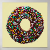 Chocolade Donut met kleurrijke sproinkles Poster (Voorkant)