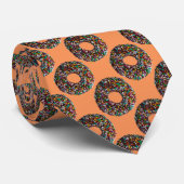 Chocolade Donut met kleurrijke sproinkles Stropdas (Opgerold)