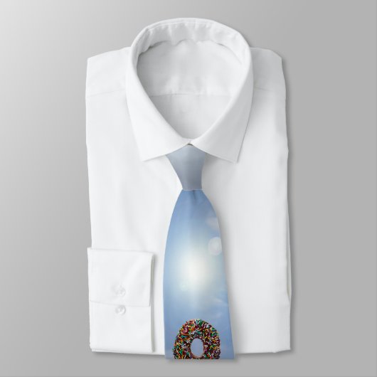 Chocolade Donut met kleurrijke sproinkles Stropdas (Gebonden)