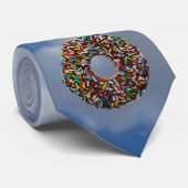 Chocolade Donut met kleurrijke sproinkles Stropdas (Opgerold)