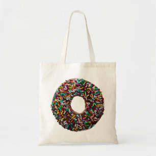 Chocolade Donut met kleurrijke sproinkles Tote Bag