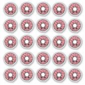 Chocolade Donut met Roze Frosting en Sprinkles Sticker (Voorkant)