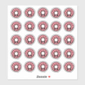 Chocolade Donut met Roze Frosting en Sprinkles Sticker (Vel)