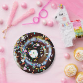 Chocolade Donut met Spikkels Cake Papieren Bord (Feest)