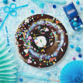Chocolade Donut met Spikkels Feest Papieren Bord (Feest)