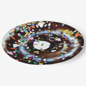 Chocolade Donut met Spikkels Feest Papieren Bord (Gekanteld)