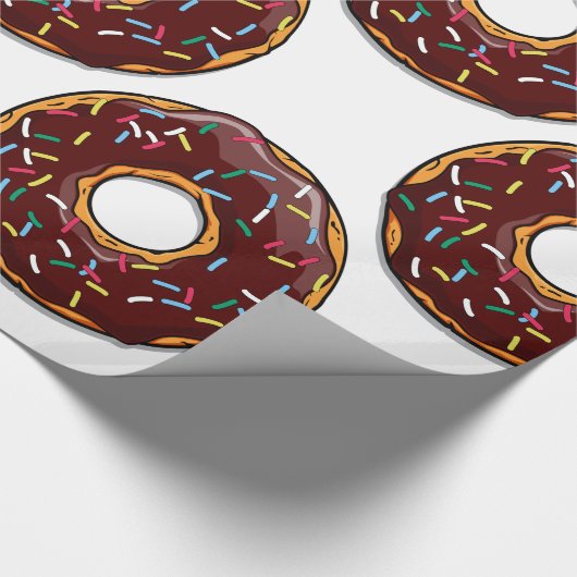 Chocolade Donut met sprinken Cadeaupapier (Hoek)