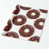 Chocolade Donut met sprinken Cadeaupapier (Uitgerold)