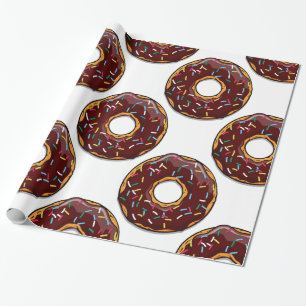 Chocolade Donut met sprinken Cadeaupapier