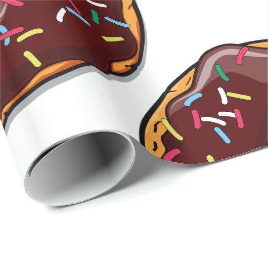Chocolade Donut met sprinken Cadeaupapier (Rol Hoek)