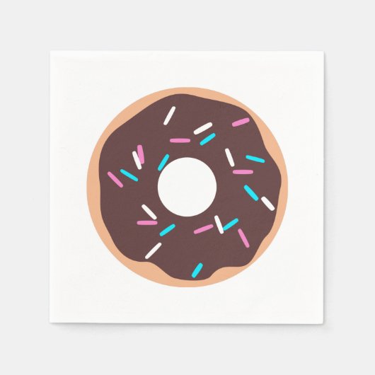 Chocolade Donut met sprinken Servet (Voorkant)