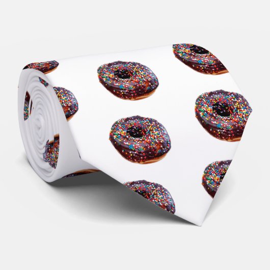 Chocolade Donut met sprinken, Stropdas (Opgerold)