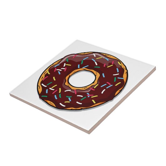 Chocolade Donut met sprinken Tegeltje (Zijkant)