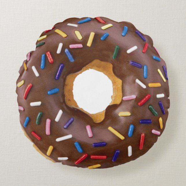 Chocolade Donut met sprinkhanen rond de loods Kussen (Voorkant)
