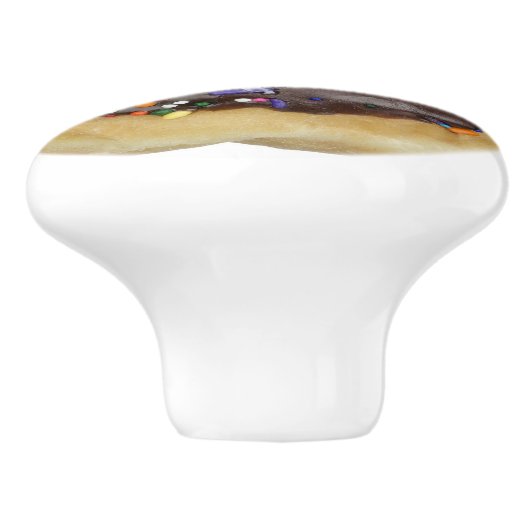 Chocolade Donut met Sprinkles Knob Keramische Knop (Zijkant)