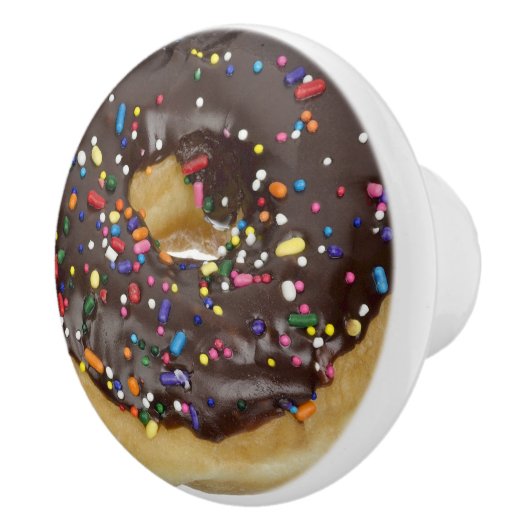 Chocolade Donut met Sprinkles Knob Keramische Knop (Rechts)