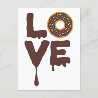 Chocolade Donut met Sprinkles Love Briefkaart
