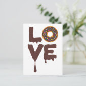 Chocolade Donut met Sprinkles Love Briefkaart (Staand voorkant)