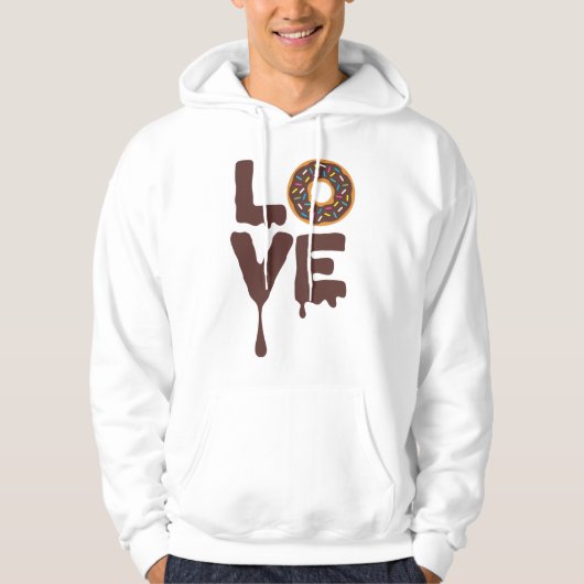 Chocolade Donut met Sprinkles Love Hoodie (Voorkant)