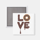Chocolade Donut met Sprinkles Love Magneet (Voorkant / Achterkant)