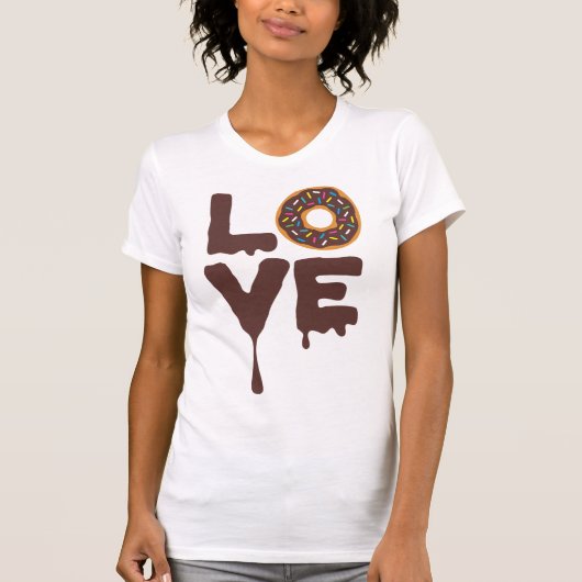 Chocolade Donut met Sprinkles Love T-shirt (Voorkant)