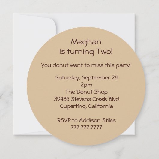 Chocolade Donut met Sprinkles Verjaardag Kaart (Achterkant)