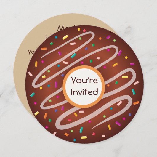 Chocolade Donut met Sprinkles Verjaardag Kaart (Voorkant / Achterkant)