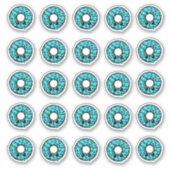 Chocolade Donut met Turquoise Frosting Sprinkles Sticker (Voorkant)