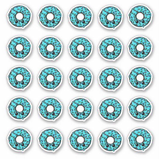 Chocolade Donut met Turquoise Frosting Sprinkles Sticker (Voorkant)