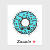 Chocolade Donut met Turquoise Frosting Sprinkles Sticker (Vel)
