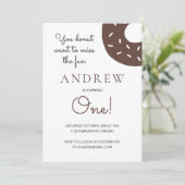 Chocolade Donut om een eerste verjaardag te draaie Kaart (Staand voorkant)