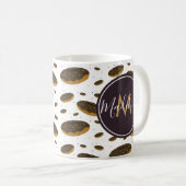 Chocolade Donut Pattern Food Monogram Koffiemok (Voorkant rechts)