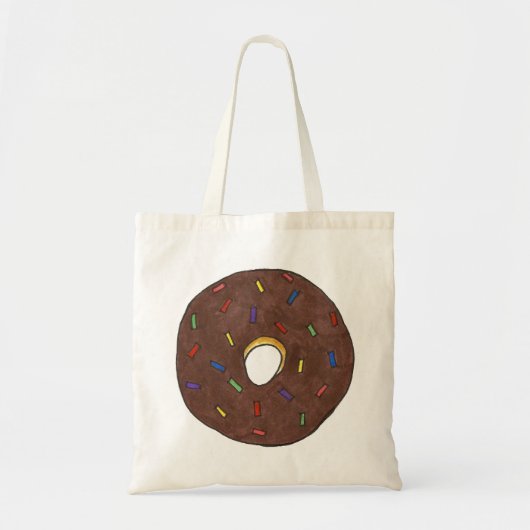 Chocolade Donut Rainbow Sprinkles Doughnut Tas (Voorkant)