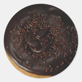 Chocolade donut ronde glanzende stickers